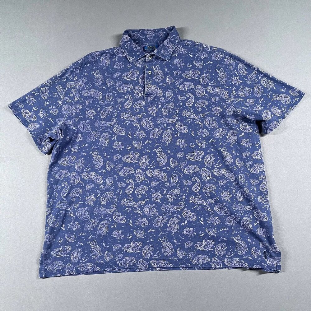 Polo Ralph Lauren Shirt Mens Extra Large Purple Paisley Pony Logo Classic Preppy